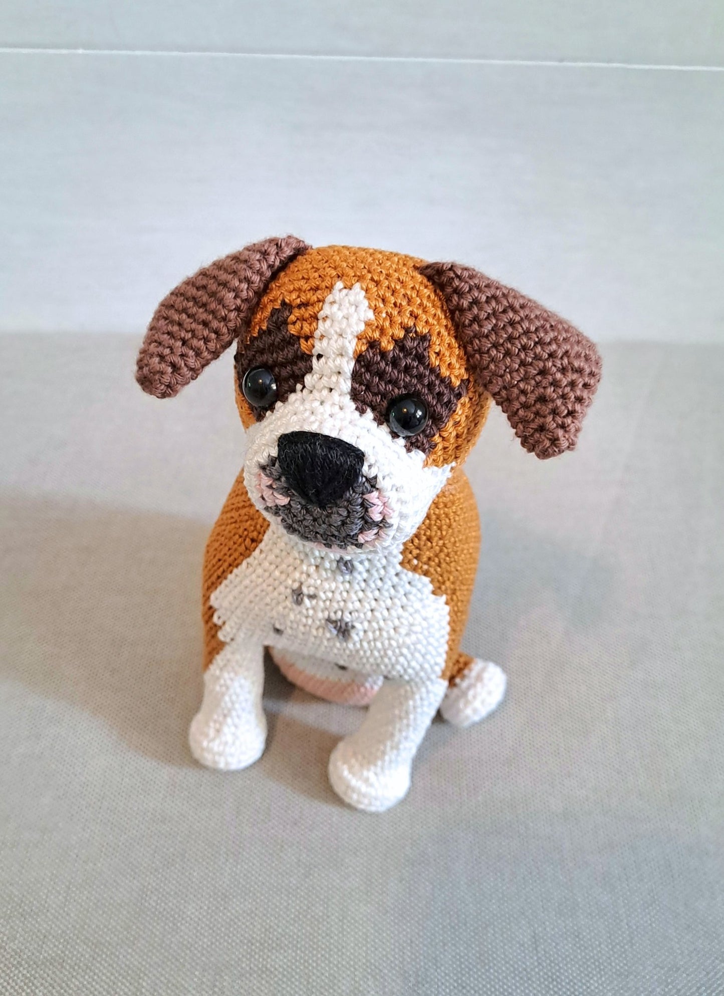 Boxer pet plush toy, Boxer dog lover gift - Crochet on a tree