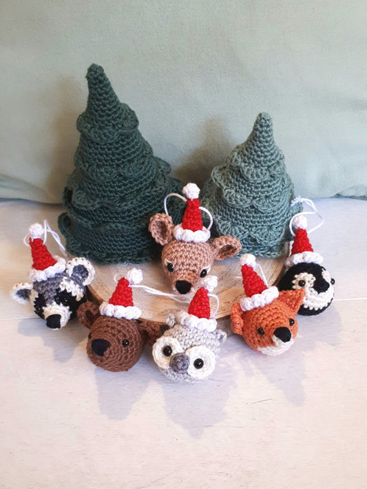 Christmas animals tree ornaments - Crochet on a tree