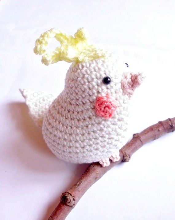 Cockatiel parrot stuffed animal plush toy - Crochet on a tree