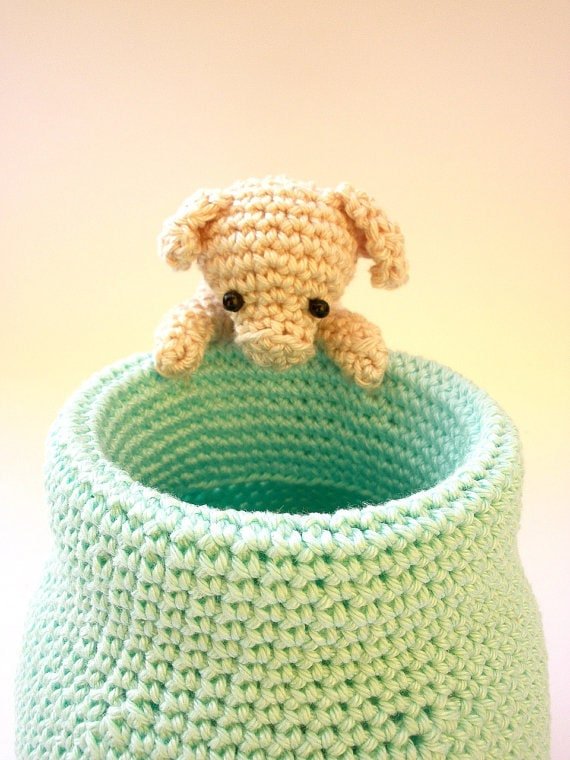 Crochet animals pencil holder - Crochet on a tree