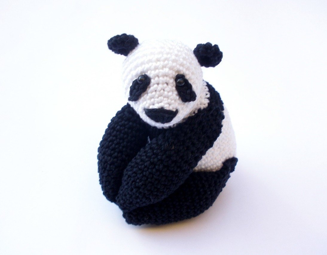 Crochet Panda Bear stuffed toy - Crochet on a tree