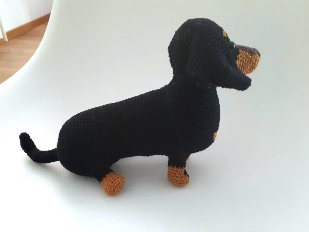 Custom Dachshund pet plush toy - Crochet on a tree