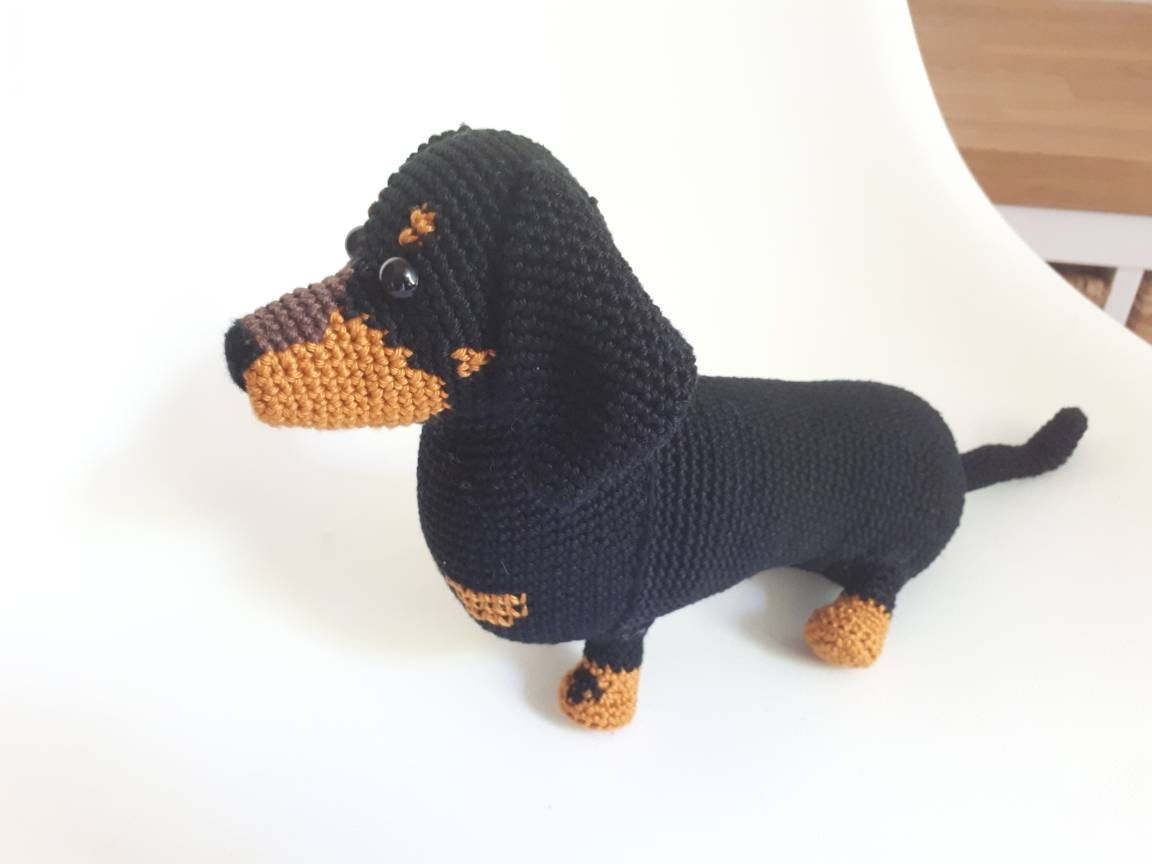 Custom Dachshund pet plush toy - Crochet on a tree