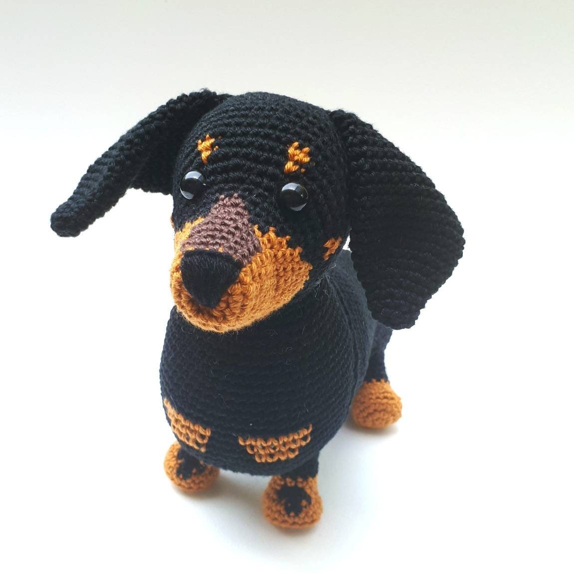 Custom Dachshund pet plush toy - Crochet on a tree