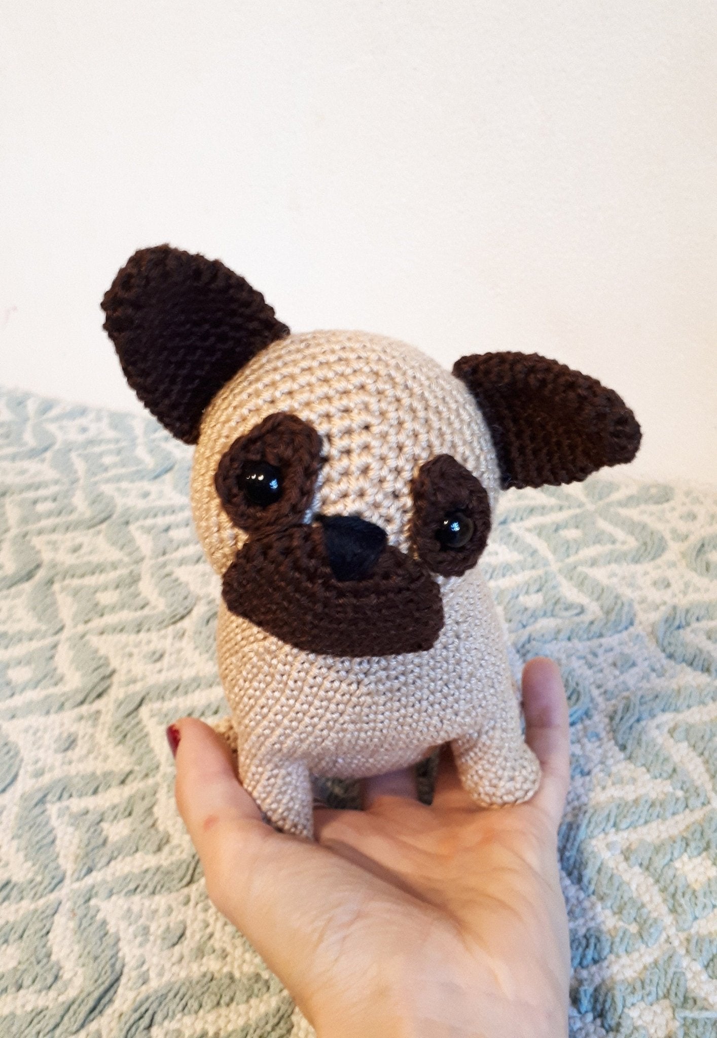 French Bulldog pet plush toy - Crochet on a tree