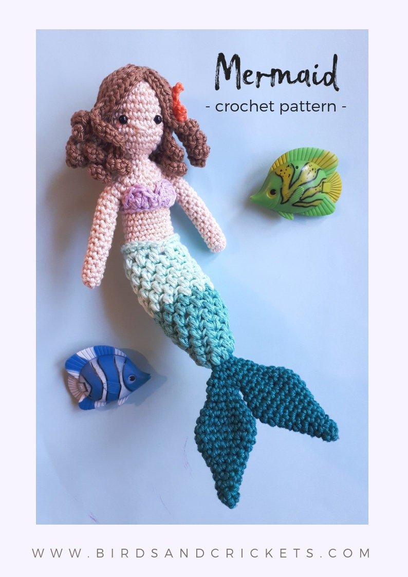 Mermaid amigurumi doll crochet pattern - Crochet on a tree