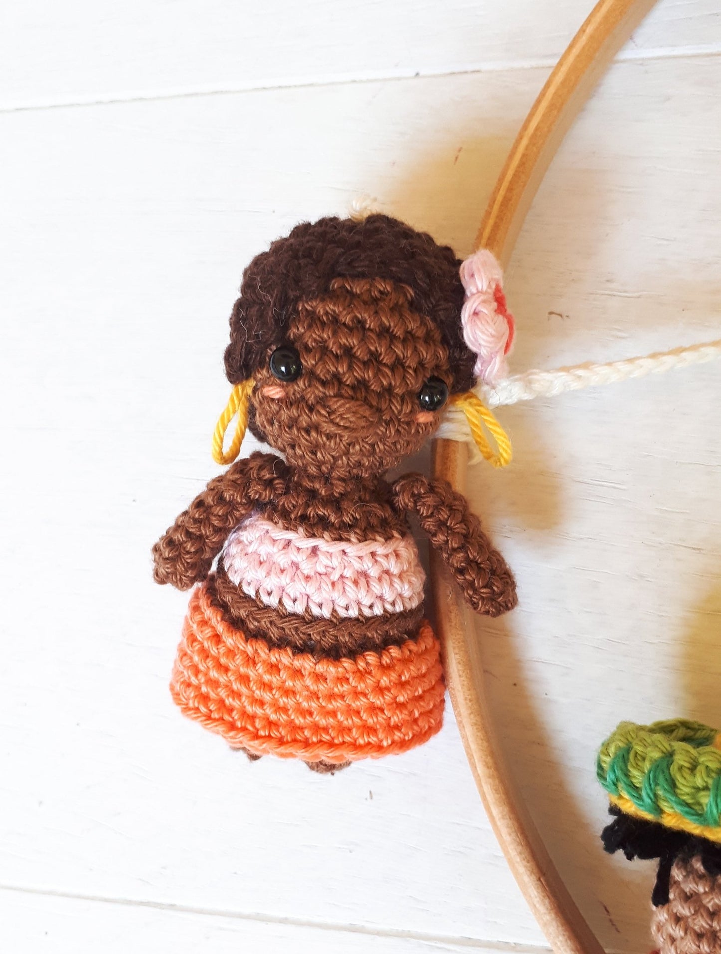 Multicultural baby mobile, it's a small world mobile - Crochet on a tree