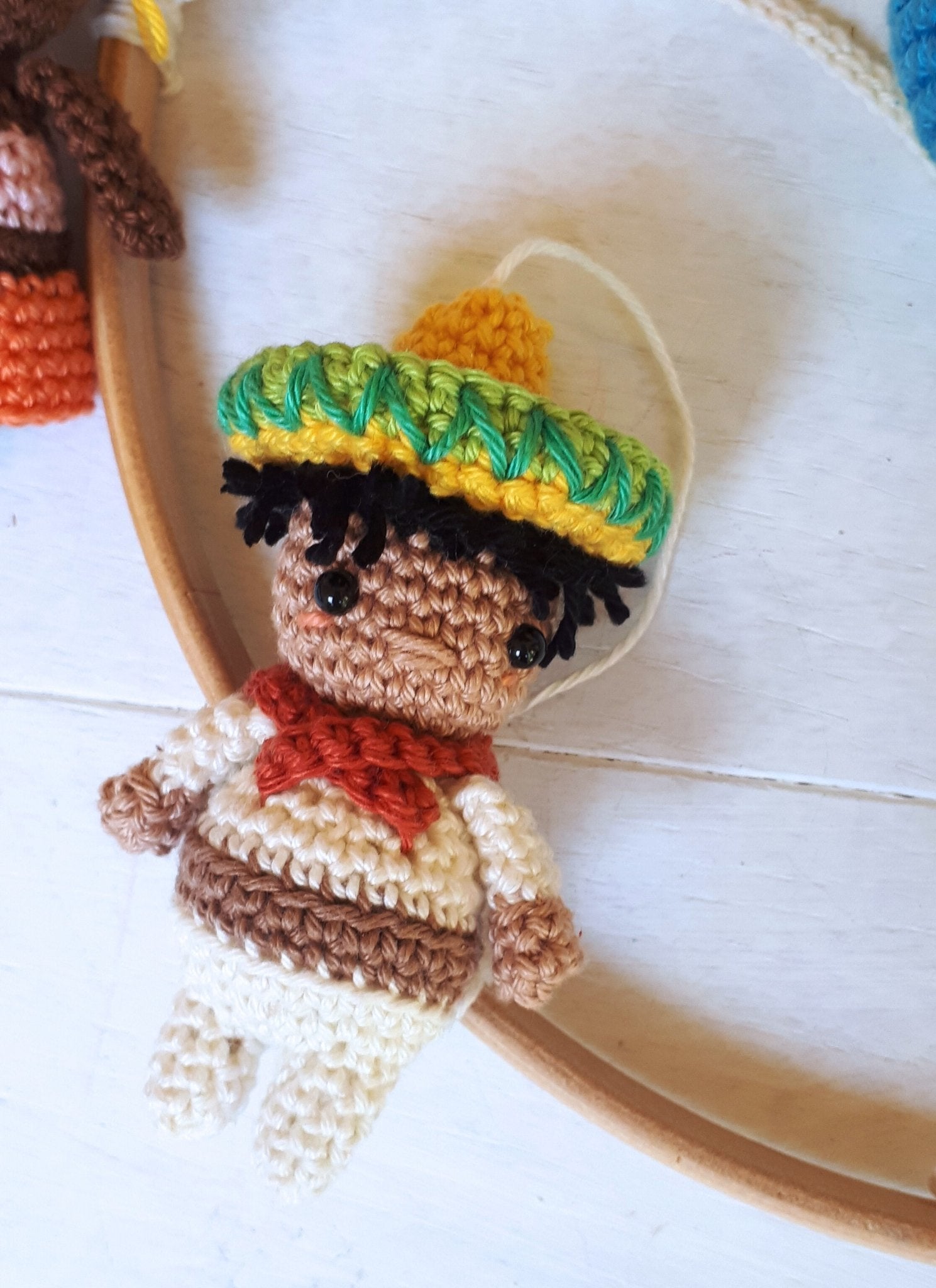 Multicultural baby mobile, it's a small world mobile - Crochet on a tree