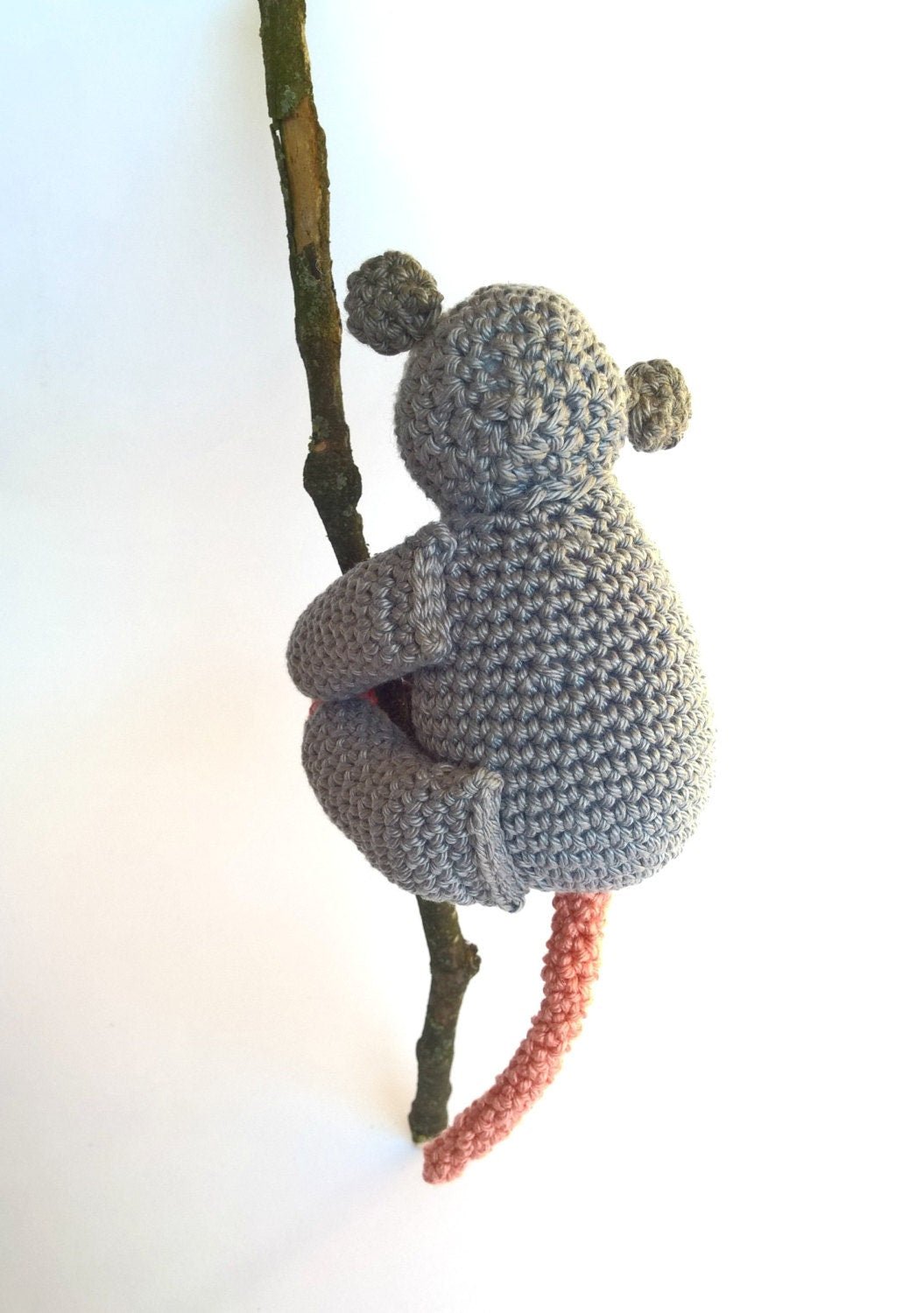 Opossum stuffed animal plush toy - Crochet on a tree