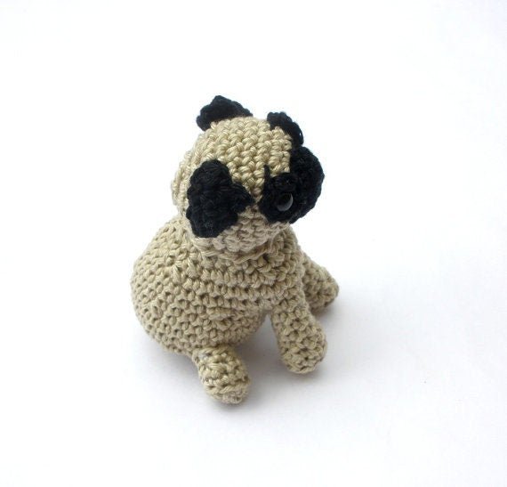 Pug stuffed plush toy - Crochet on a tree