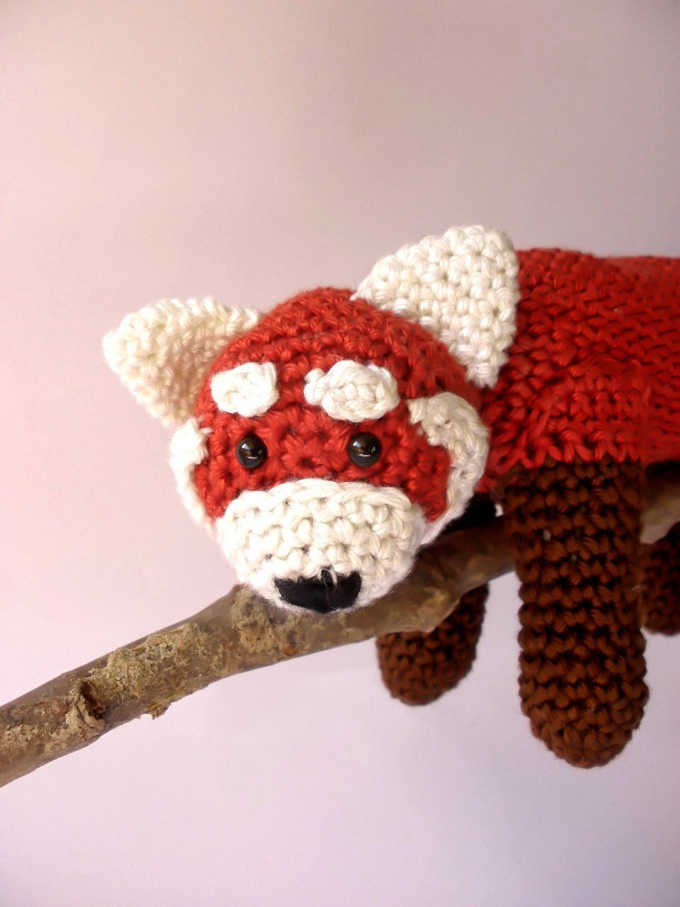 Red panda stuffed plush toy - Crochet on a tree