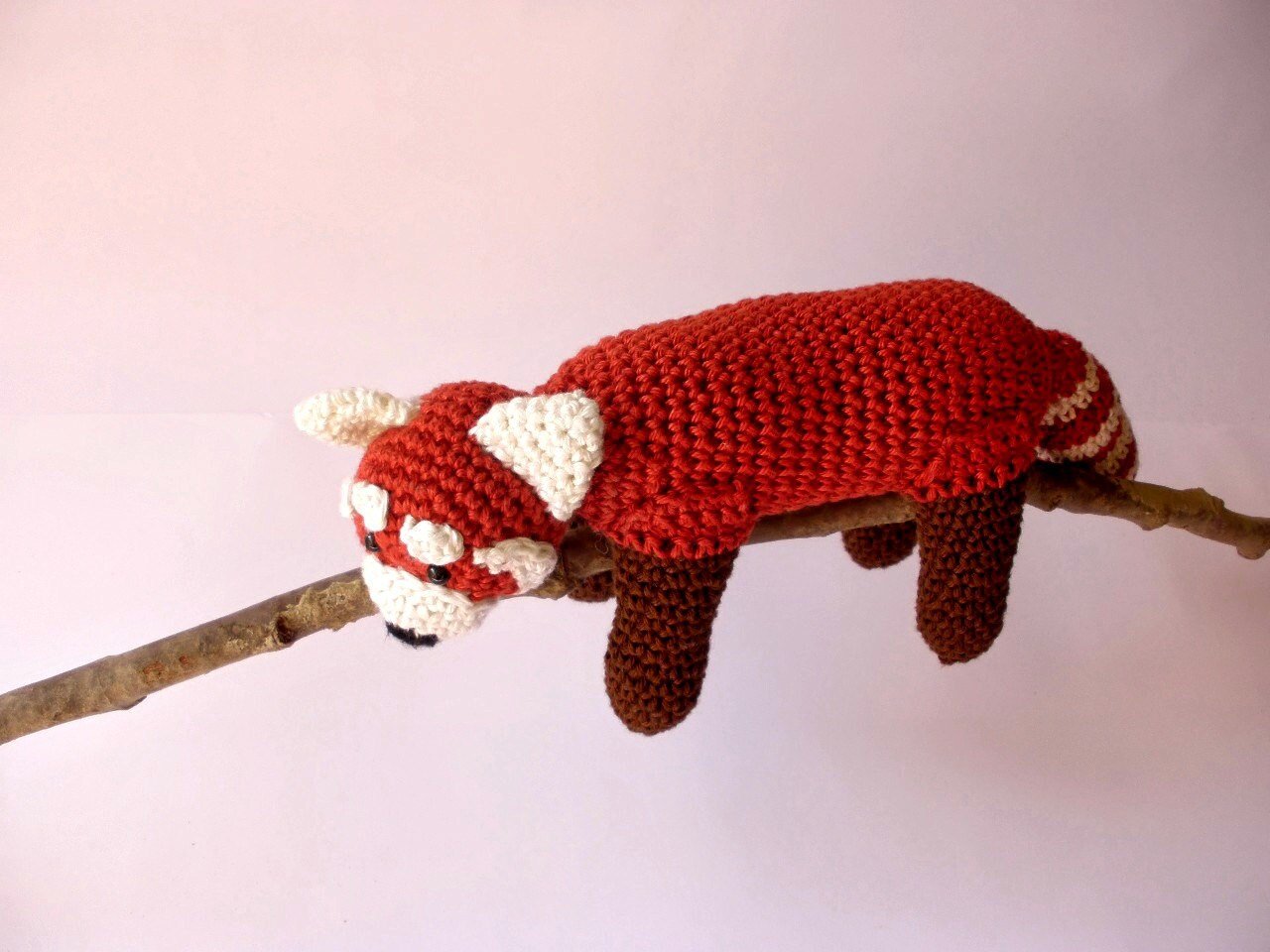 Red panda stuffed plush toy - Crochet on a tree