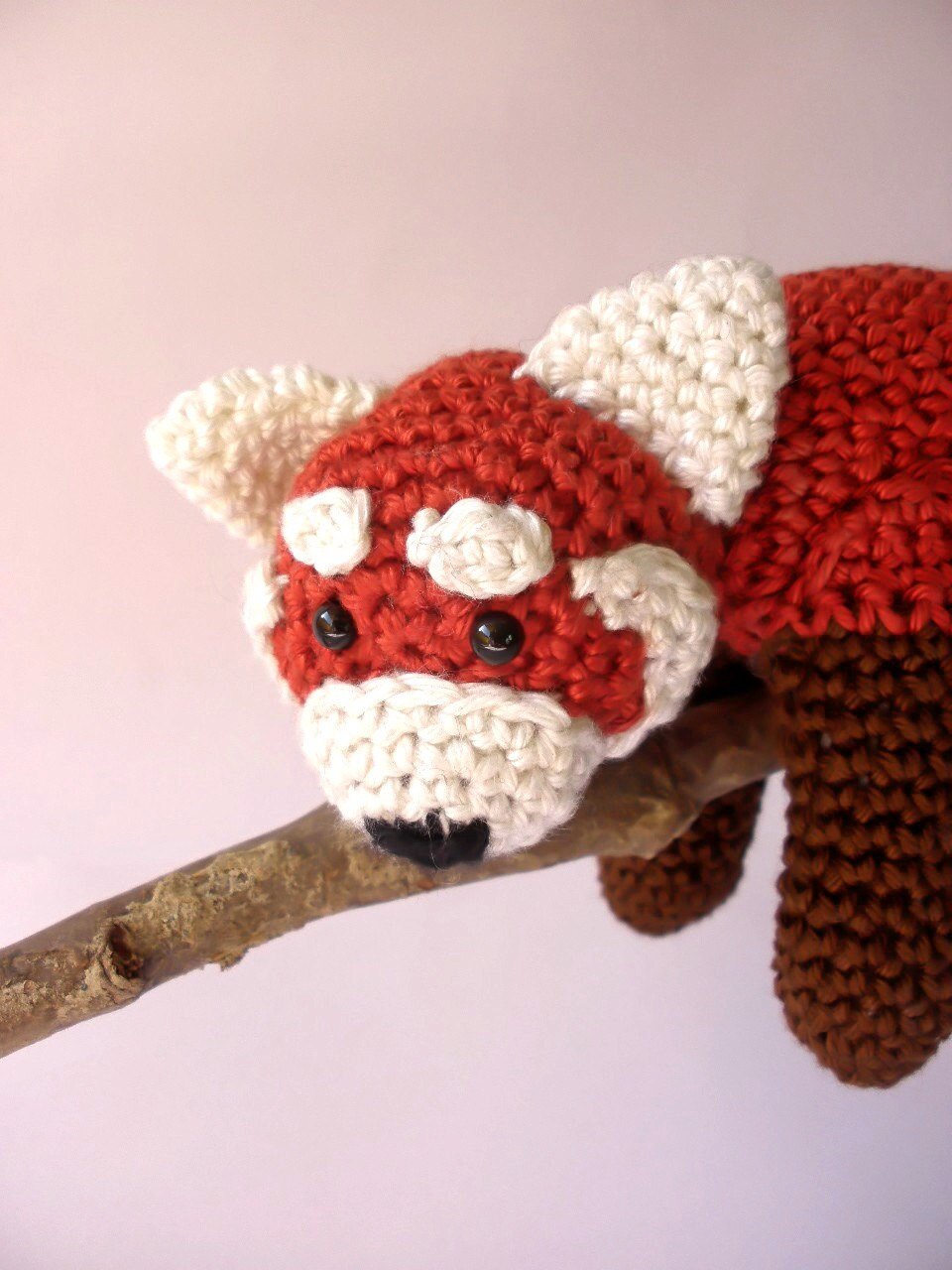 Red panda stuffed plush toy - Crochet on a tree