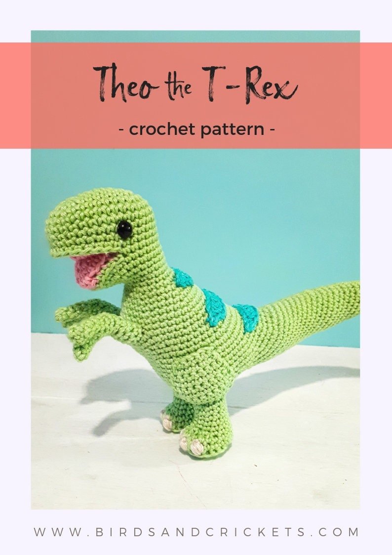 Theo the T - Rex crochet pattern - Crochet on a tree